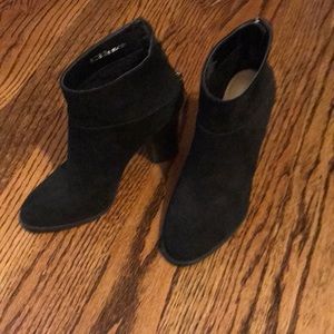 Black suede booties